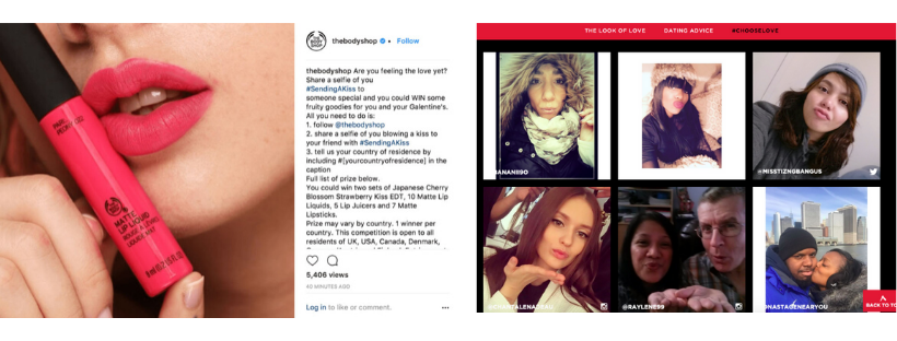 the Body Shop and Revlon Valentine's campaigns