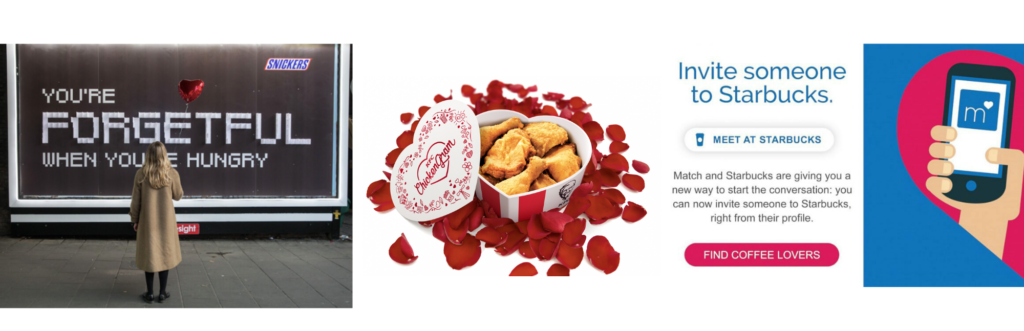 KFC Starbucks Snickers Valentine's Ads